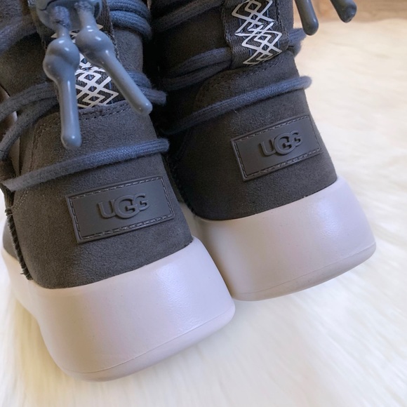 UGG Women’s Classic Boom Ankle Boot In Charcoal - Picture 7 of 9